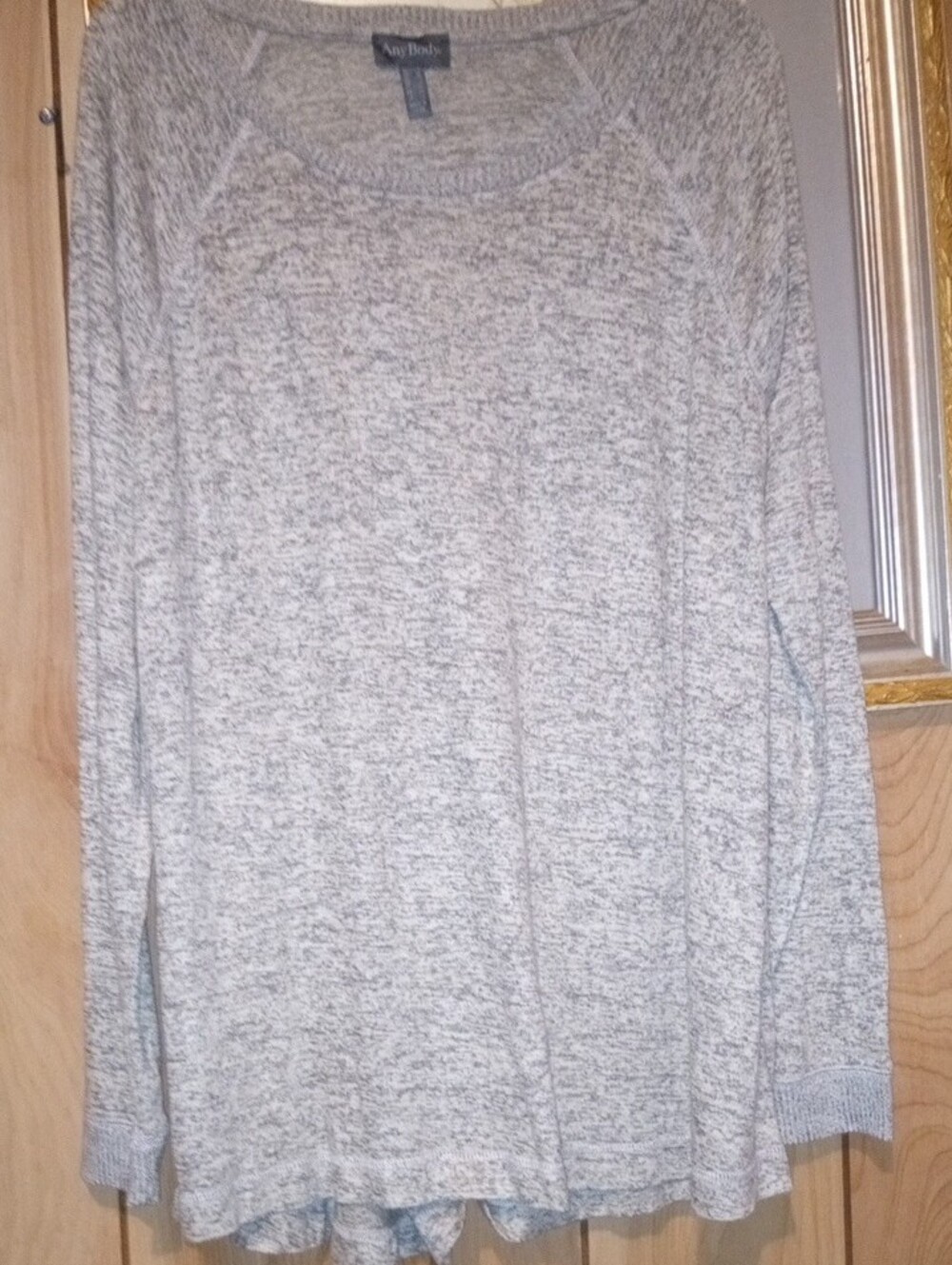 AnyBody Light Heather Gray Crewneck Sweater